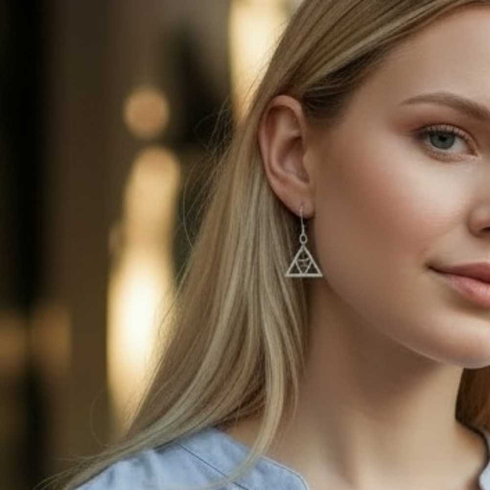 Geometric Silver Earrings
